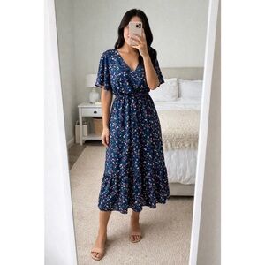 Altar’d State navy floral midi dress